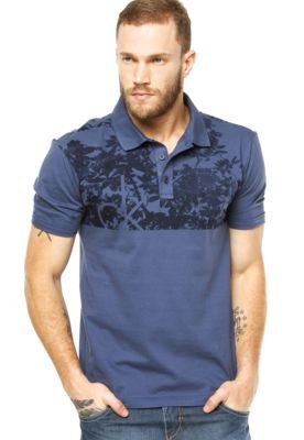 Camisa Polo Calvin Klein Jeans Logo Azul