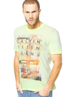 Camiseta Calvin Klein Jeans Estonada Amarela