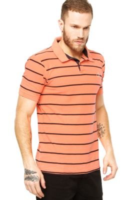 Camisa Polo Calvin Klein Jeans Listras Laranja