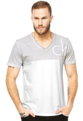 Camiseta Calvin Klein Jeans Recorte Cinza