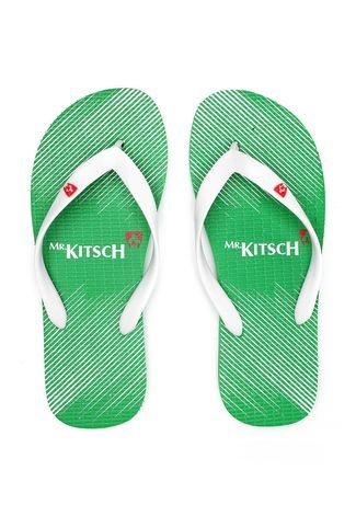 Chinelo Mr Kitsch Greeny MKMM23 Verde/Branco