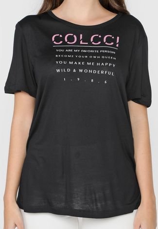 Camiseta Colcci Lettering Preta