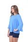 Blusa Manga Curta Miss Joy Crepe Viscose Azul - Marca Miss Joy