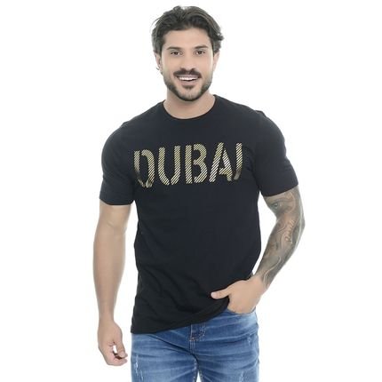 Camiseta Estampada Dubai Preta Emporio Alex - Marca Emporio Alex