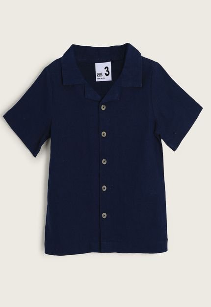 Camisa Infantil Cotton On Lisa Azul-Marinho - Marca Cotton On