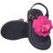 Sandália Infantil Menina Antiderrapante Confortável Laço Flor Preto e Pink - Marca Pepite Moda Infantil
