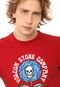 Camiseta Volcom Slim Skull Flower Vermelha - Marca Volcom