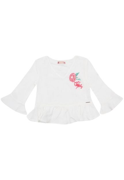 Blusa Colcci Fun Menina Bordado Branca - Marca Colcci Fun