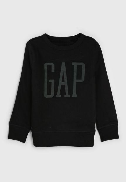 Blusa de Moletom GAP Infantil Logo Preto - Marca GAP