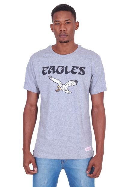 Camiseta Mitchell & Ness Estampada NFL Philadelphia Eagles Cinza Mescla - Marca Mitchell & Ness
