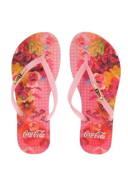 Chinelo Coca Cola Shoes Miracle Flower Blur Rosa - Marca Coca Cola