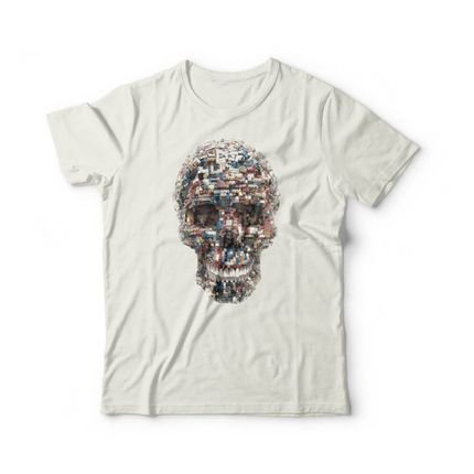 Camiseta Skull Parts - Off White - Marca Studio Geek 