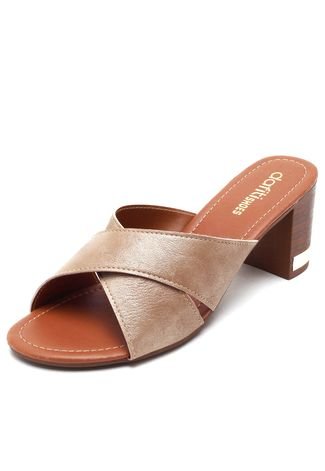 Tamanco Dafiti Shoes Tiras Bege - Compre Agora