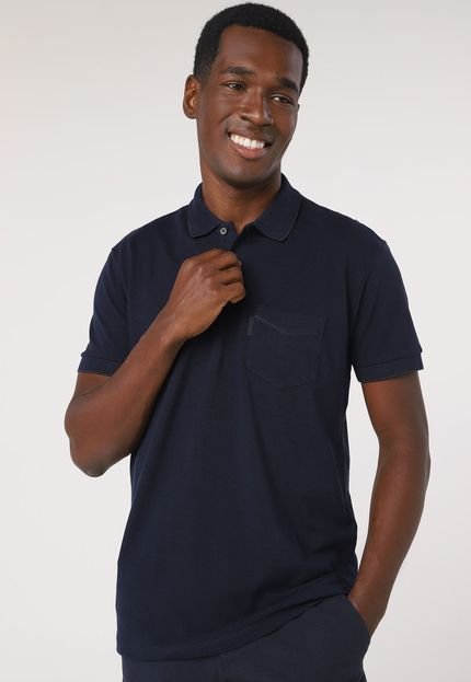 Camisa Polo Aramis Reta Bolso Azul-Marinho - Marca Aramis