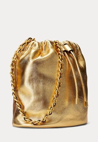 Bolsa Lauren by Ralph Lauren Metalizada Dourada