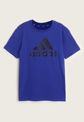 Camiseta Infantil adidas Essentials Big Logo Azul