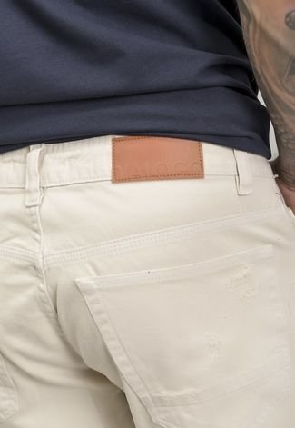Bermuda Slim de Sarja com Puídos Masculino Dialogo Jeans