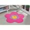 Tapete com Antiderrapante Menina Flor - 70cm x 70cm - Pink - Marca Guga Tapetes