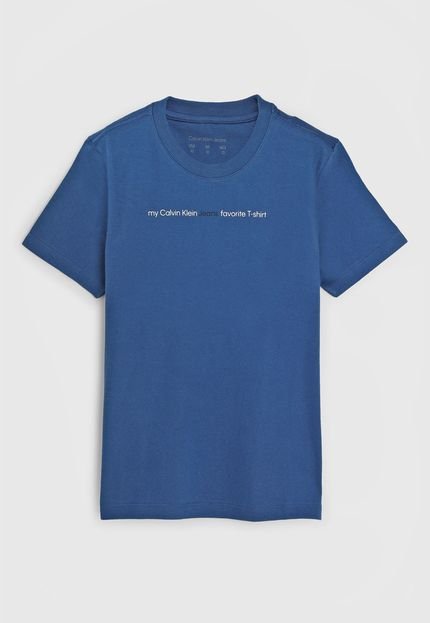 Camiseta Calvin Klein Kids Infantil Estampada Azul - Marca Calvin Klein Kids