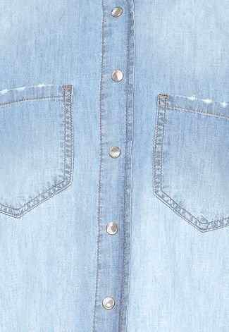 Camisa Jeans Colcci Estonada Azul