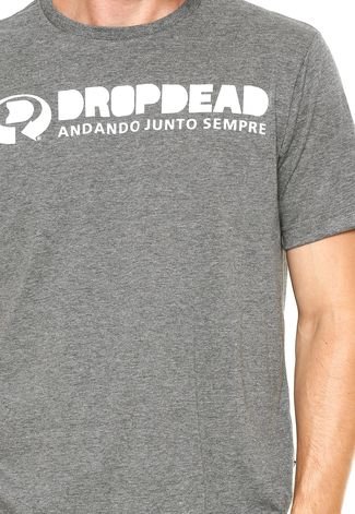 Camiseta Drop Dead Logo Slogan Cinza