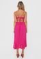 Vestido Colcci Midi Babados Rosa - Marca Colcci