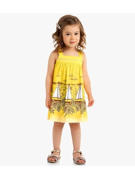 Vestido Infantil Milon Cotton Amarelo - Marca Milon
