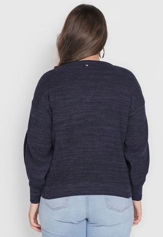 Suéter Tricot Guess Liso Azul-Marinho