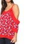 Blusa Ciganinha Lily Fashion Floral Vermelha - Marca Lily Fashion