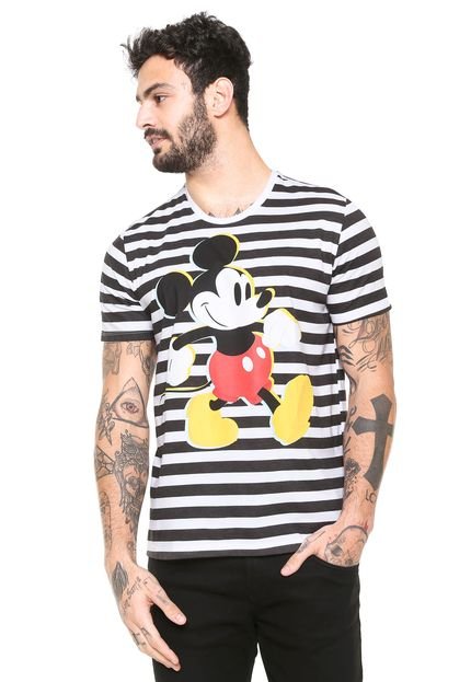 Camiseta Cativa Disney Mickey Branca/Preta - Marca Cativa