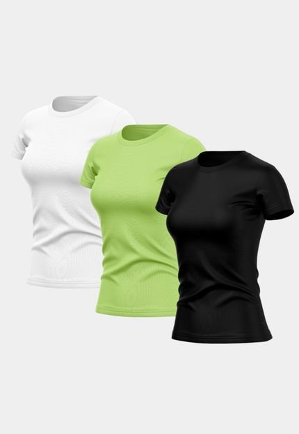 Kit 3 Camisetas Manga Curta Feminina Dry Básica Lisa Proteção Solar UV Térmica Blusa Academia Esporte Camisa - Marca ADRIBEN