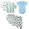 Kit Roupinhas de Bebê 6 Peças Camisetas Body Curto e Mijão Azul - Marca Koala Baby