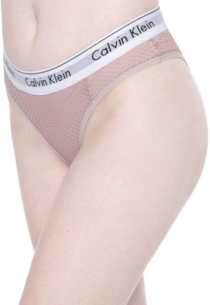 Calcinha Calvin Klein Underwear Tanga Mesh Modern Rosa - Marca Calvin Klein Underwear