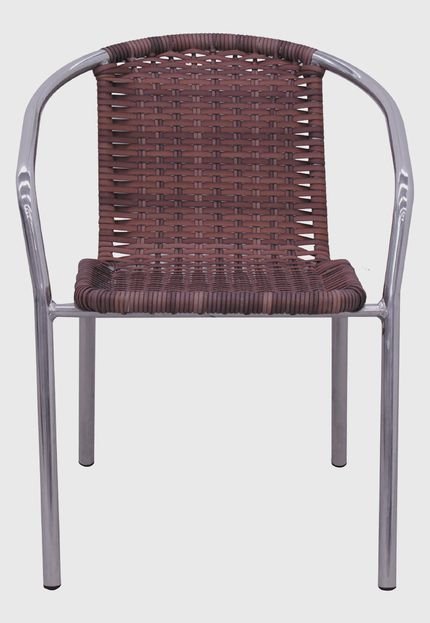 Cadeira Em Alumínio E Fibra Sintética Castanho Pressa Móveis - Marca Pressa Móveis