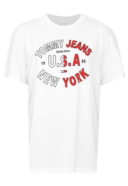 Camiseta Tommy Jeans Lettering Branca - Marca Tommy Jeans