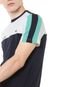 Camiseta Lacoste Recortes Branca/Azul-Marinho - Marca Lacoste