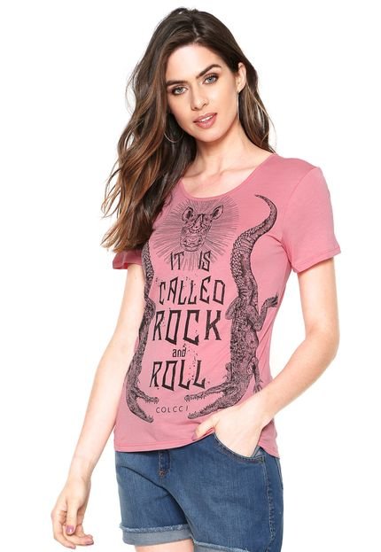 Camiseta Colcci Rock Rosa - Marca Colcci