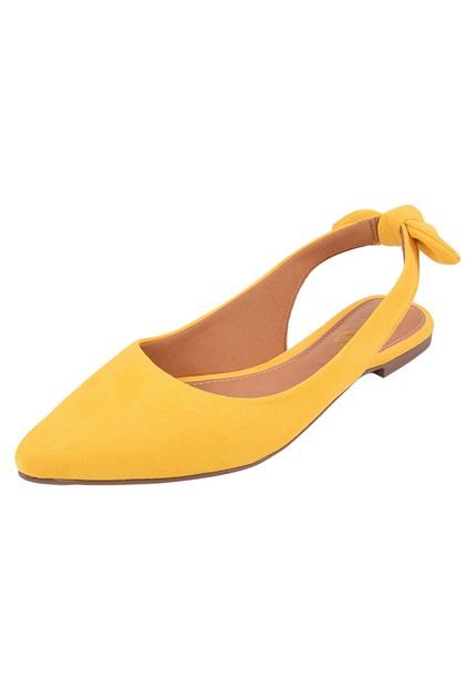 Sapatilha Uzze Sapatos Slingback Amarelo - Marca Uzze Sapatos