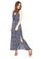 Vestido Acrobat Longo Floral Azul-Marinho - Marca Acrobat