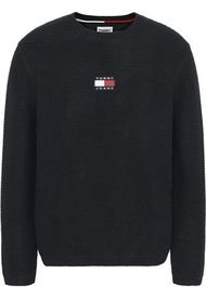 Sweater Solid Con Parche Negro Tommy Jeans
