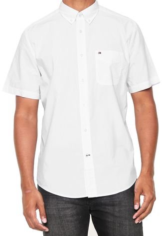 Camisa Tommy Hilfiger Regular Fit Bolso Branca