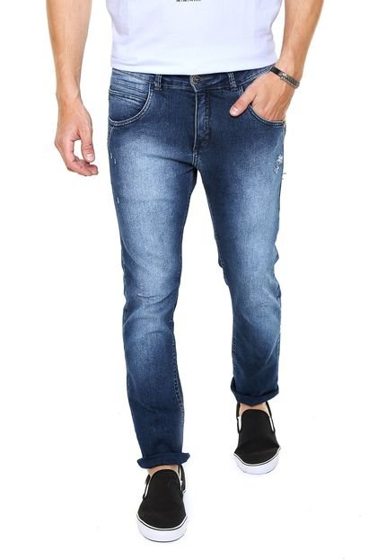 Calça Jeans Zune Slim Puída Azul - Marca Zune
