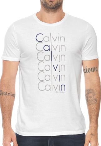 Camiseta Calvin Klein Jeans Refletido Branca
