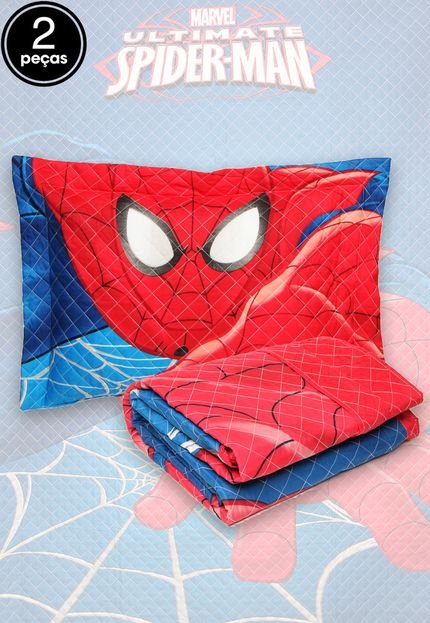 Kit 2pçs Colcha Quilt Solteiro Lepper Spider-Man Ultimate Vermelho - Marca Lepper