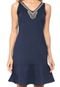 Vestido Endless Curto Pedraria Azul-marinho - Marca Endless