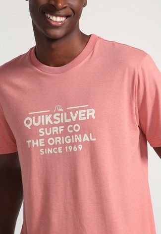 Camiseta Quiksilver Feeding Line Front Coral