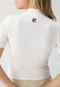 Blusa Cropped Fila Logo Off-White - Marca Fila