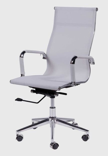Cadeira Office Eames Tela Alta Giratória Branco OR Design - Marca Ór Design