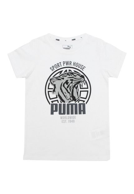 Camiseta Puma Menino Frontal Branca - Marca Puma