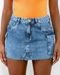 Mini Saia Jeans Cargo com Recorte Frontal 22483 Escura Consciência - Marca Consciência